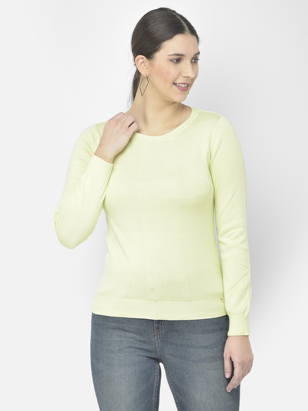 Numero Uno Women Solid Green Sweater